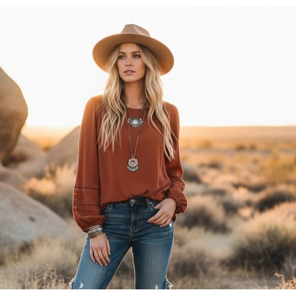 Ann Taylor Tops - Ann Taylor Burnt Sienna Blouse